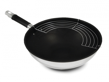 Non-stick wok with long handle
